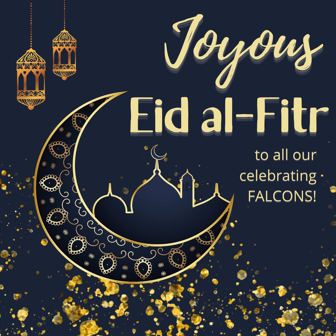 Joyous Eid al-Fitr to all our celebrating Falcons! The Muslim holiday of ʿId al-Fitr (or Eid al-Fitr) marks the end of Ramadan, the ninth month of the Islamic calendar.