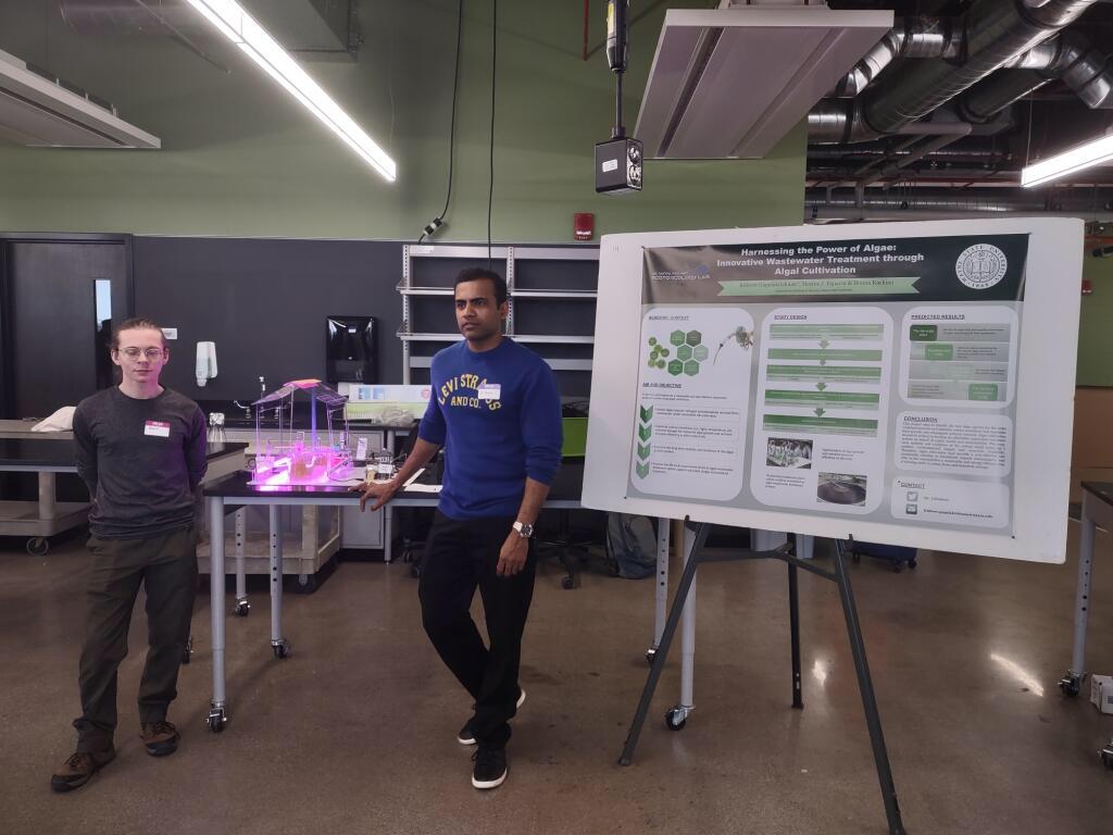 Excited to present my research on #HarnessingthePowerofAlgae for innovative wastewater treatment through algal cultivation at the  #sciencefair conducted by #scipol. Let's create a sustainable future together! #research #environment #sustainability