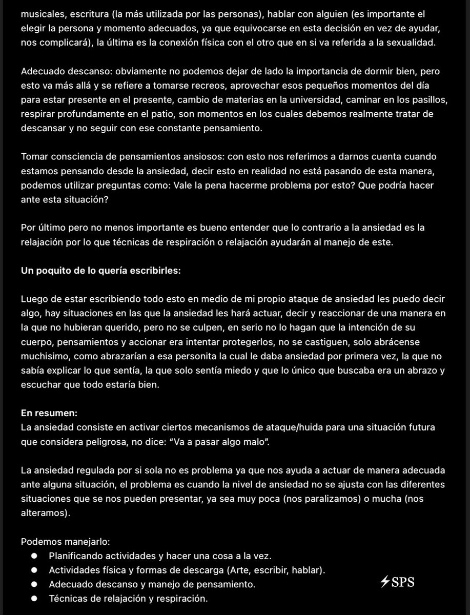 SabaSebastians's tweet photo. Bueno, aquí escribí algo para las personas que les gustaría aprender, leer o entender un poco más sobre la ansiedad, que es, cómo actúa, consejos para sobrellevarlo, para algunas personas tal vez se vea un poco largo por eso al final puse una sección “En resumen”! Un abrazo… https://t.co/mWeTzwdBpI