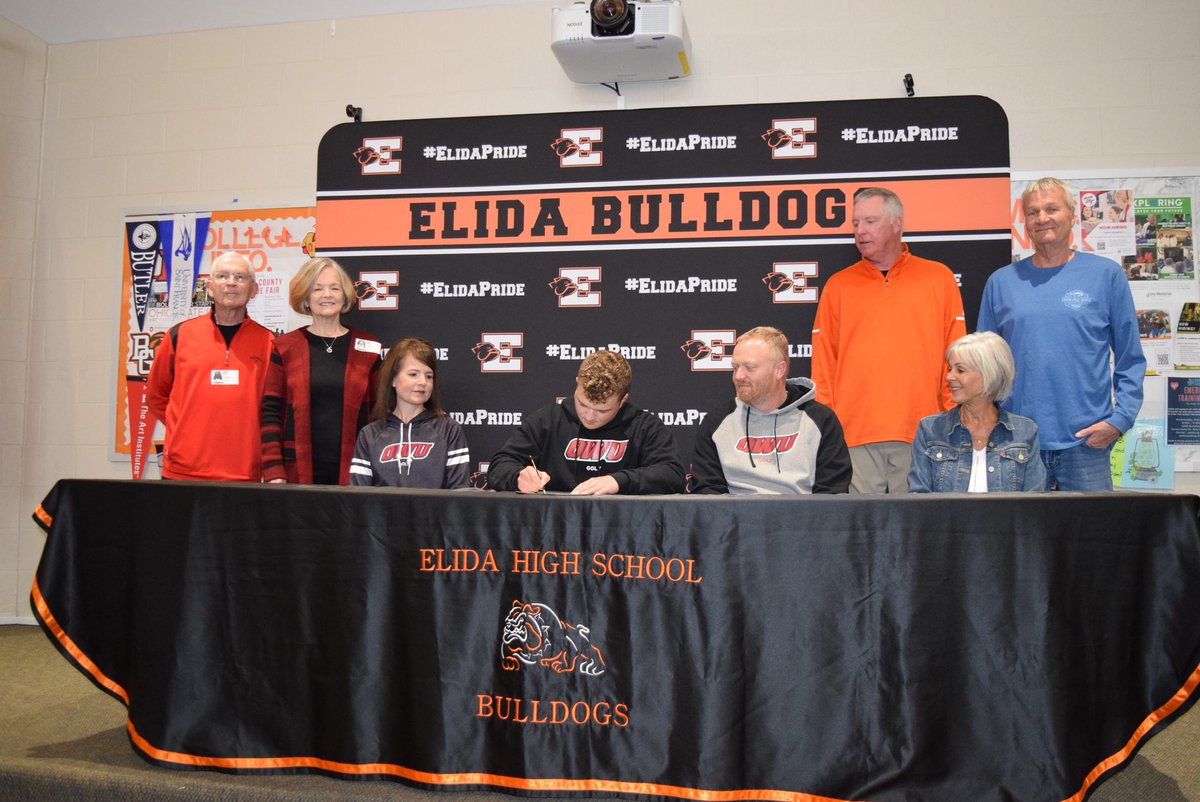 On Thursday, Elida senior Carson Harmon signed to continue his golf career at Ohio Wesleyan University next fall.

Harmon was a 3-time WBL POY, 3-time State Qualifier, holds the WBL record for points in a season and finished 24th at State his senior year

Pic from Elida's FB page