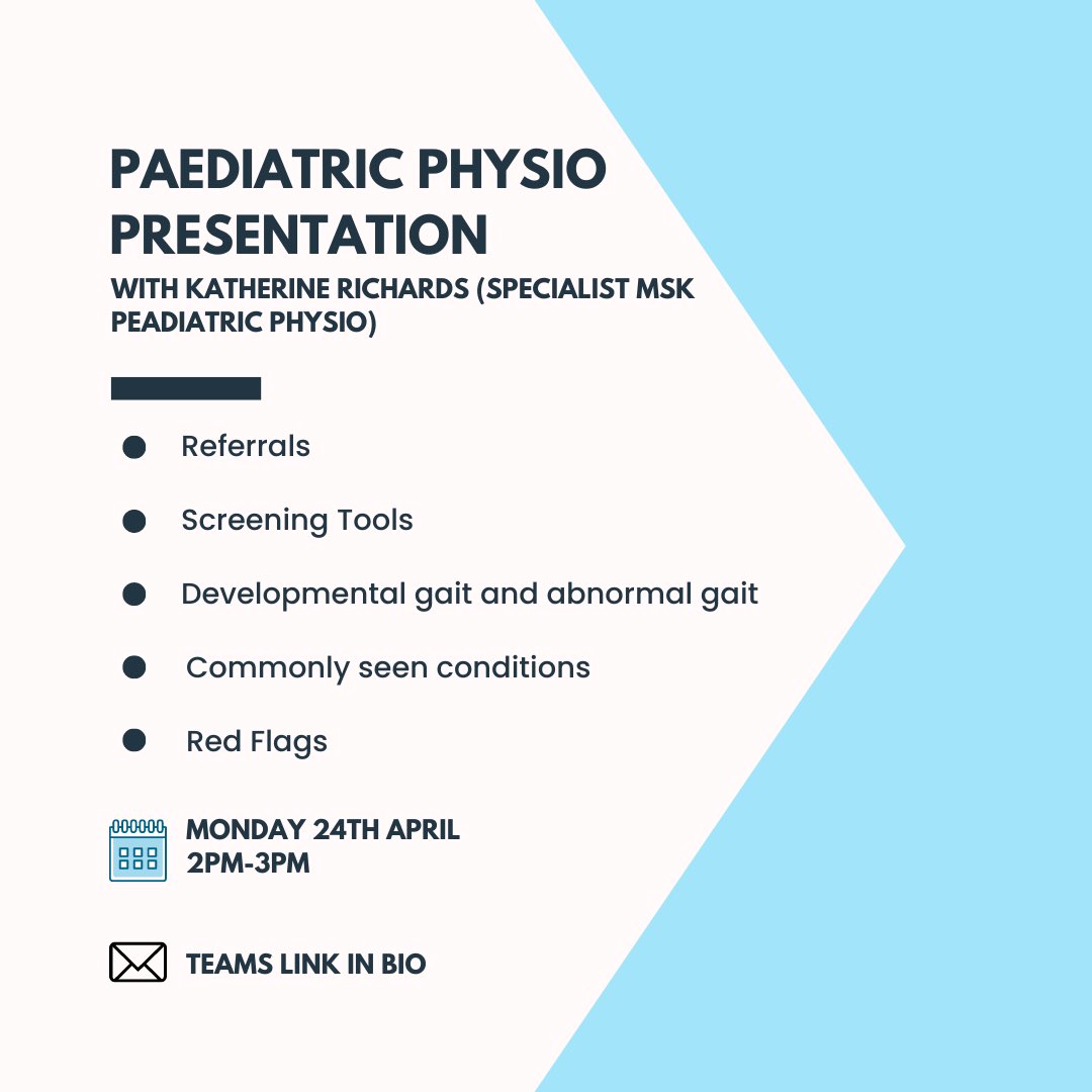 We have organised a paediatric session on Monday 2-3pm.
Check your emails for the teams link :)