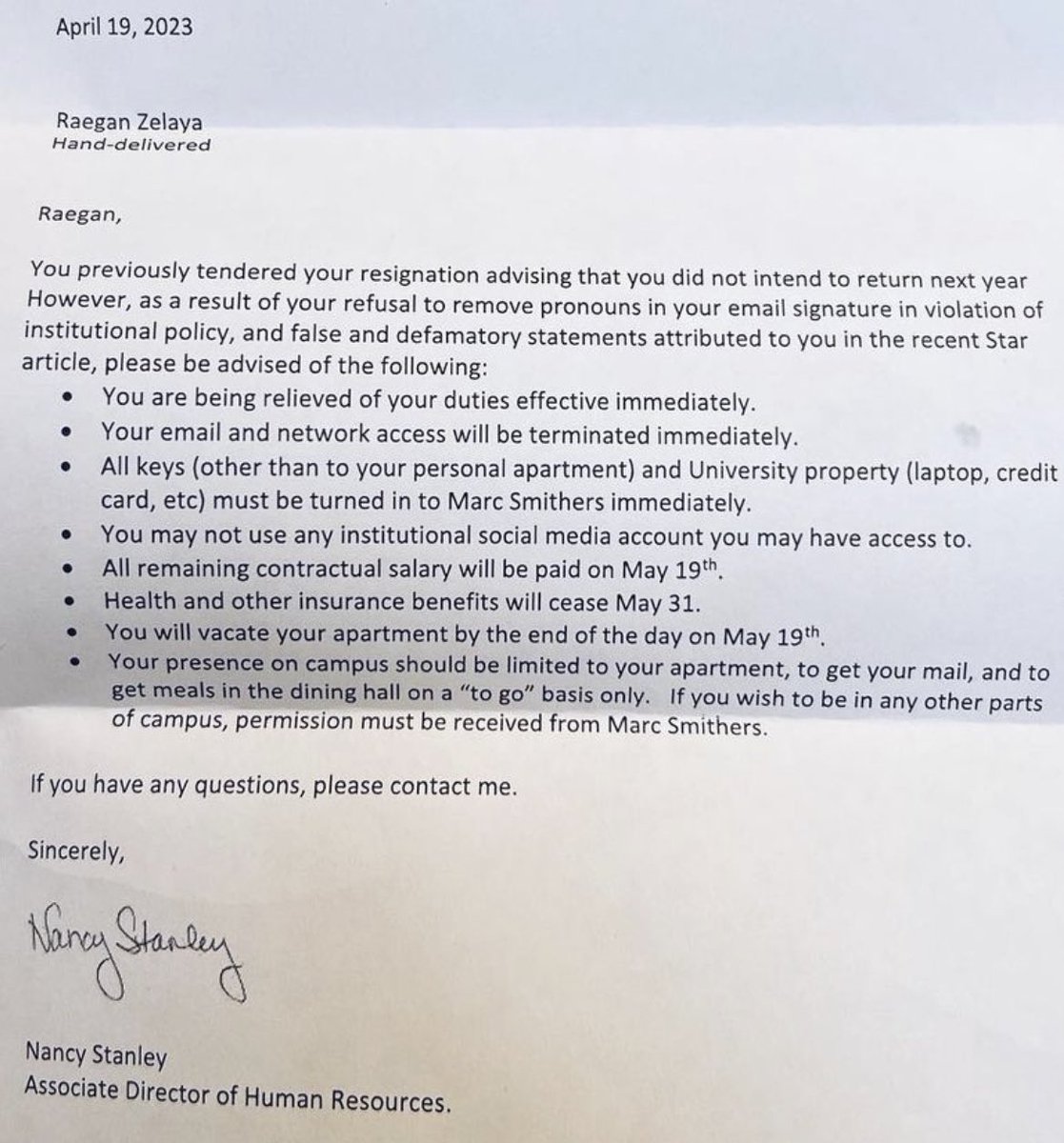 houghton university (@houghtonuniv) just fired a staff member for having her pronouns in her email signature
