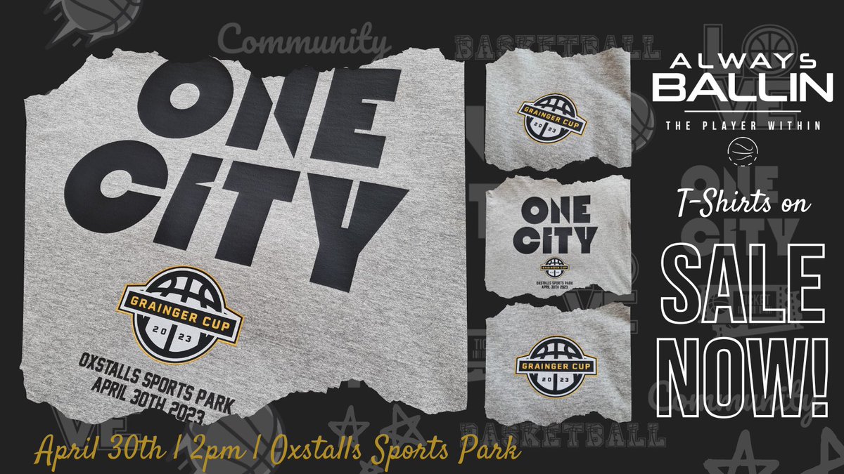 gloscitybball's tweet photo. Get your @AlwaysBallinUK event t-shirt ready for the Grainger Cup next weekend 🔥🏆🏀⬇️
.
🛍️ https://t.co/1Gjf8CuDDX
.
🎟️ https://t.co/3Fnz9qqTaE
.
#onecity #gloucestercitybasketball #teamgloucester #teambristol #charityevent #communityevent https://t.co/SVdIRxnrIB