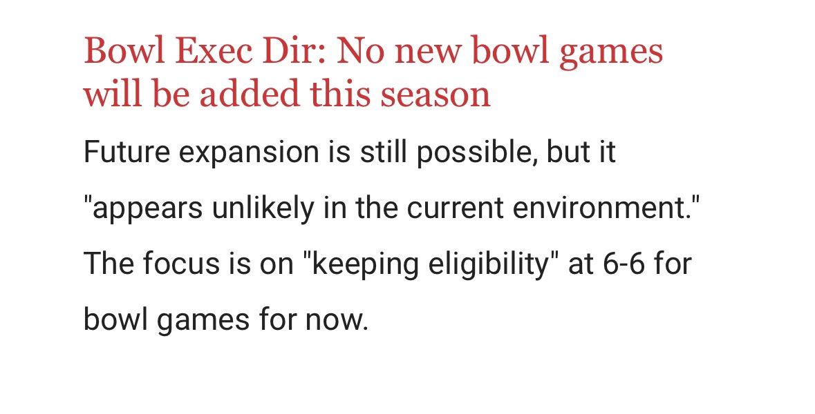 More bowl games? This was a consideration? Wow!