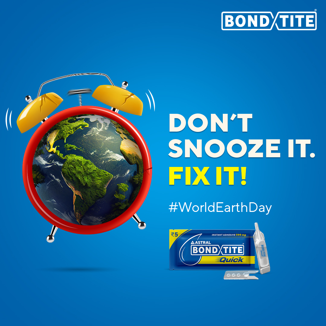 AstralAdhesives's tweet photo. The Earth is alarming us for a fix!
Let's bond tight to save our planet. π«Ά
#Astral #AstralAdhesives #Bondtite #BondtiteQuick #JodeEkdumQuickAndTight #EarthDay https://t.co/JMugdnQ2h1