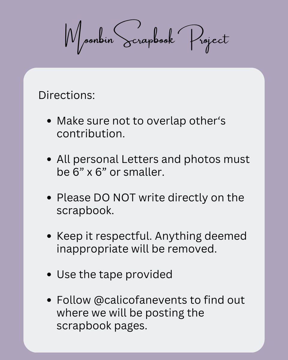 skzxstayroom's tweet photo. Some more information about in person scrapbook submissions

-Please take a moment to read-

We are accepting messages via DM for anyone who would like to participate but is unable to attend

@calicofanevents will be posting pages for anyone who would like to see ���� https://t.co/75Zlin9vDn