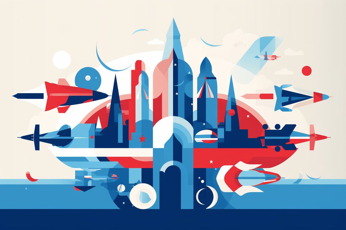 GroovyMikeJP's tweet photo. Digital artwork banner featuring the "Patrouille de France" in the air, depicted using vector illustrations and icons, hyper minimalist design

#midjourneyart #midjourney #aiart #aiartwork #aiartcommunity #airshow #parisairshow #digitalart #digitalartwork #webart #minimalism https://t.co/Vw7svsOzAQ