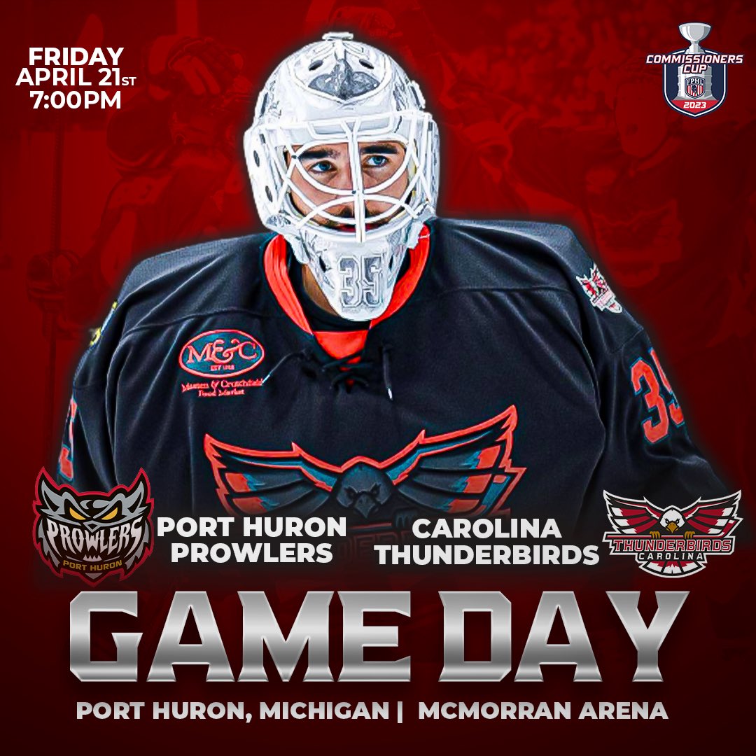 TCThunderbirds's tweet photo. 🚨IT’S PLAYOFF TIME ! 🚨

🆚Port Huron Prowlers 
🏟️McMorran Arena
 ⏰7:00PM
 📺 ThunderbirdsTV on Youtube - https://t.co/gBfwiFsjxk
📻: @wtob980 https://t.co/Vycx6EQwA6