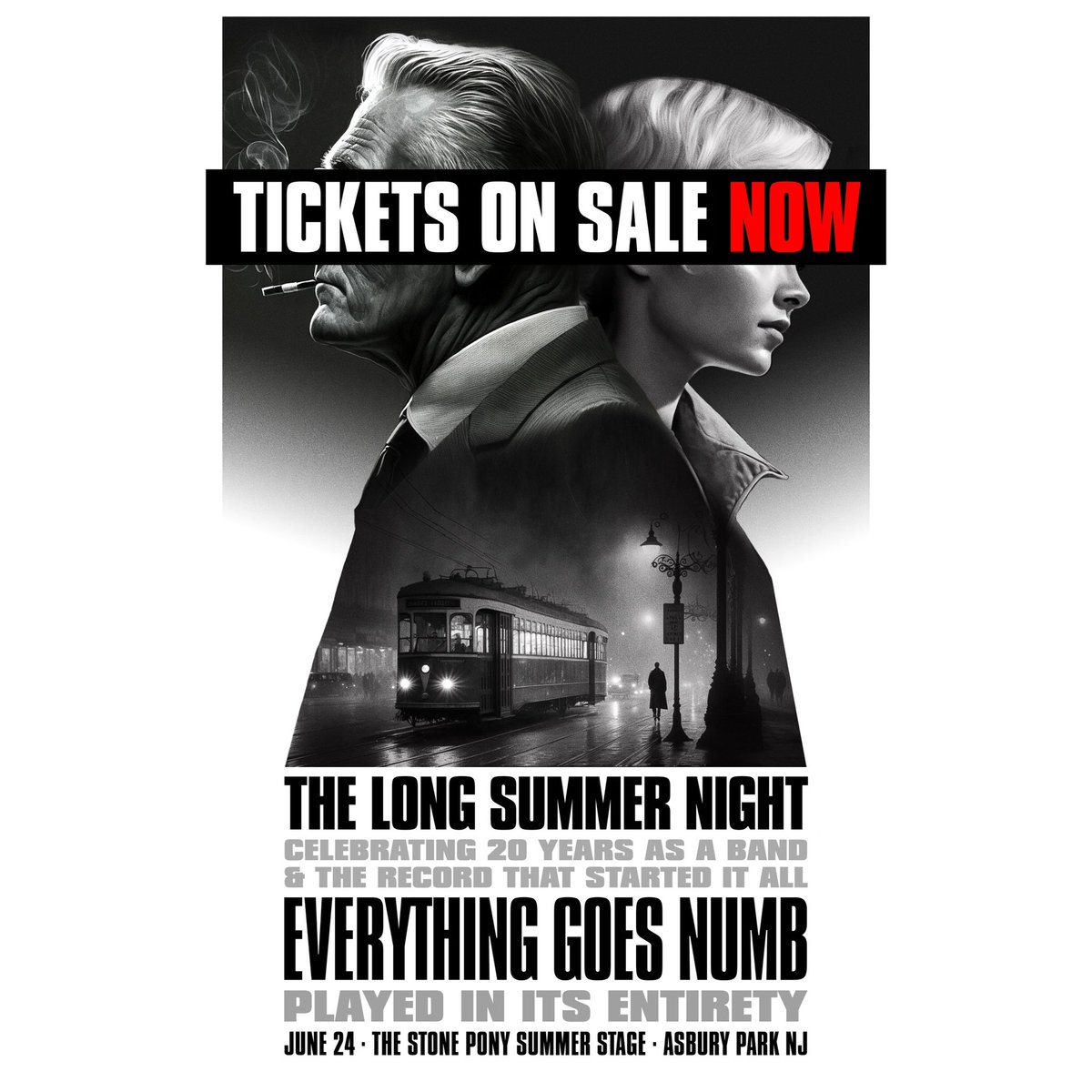 TICKETS ARE NOW ON SALE for our special 20th anniversary show, where we’ll be playing our first record, EVERYTHING GOES NUMB, front to back! Stone Pony Summer Stage in Asbury Park NJ on June 24th! Grab your tickets here, this show is likely to sell out! ticketmaster.com/event/00005E8D…