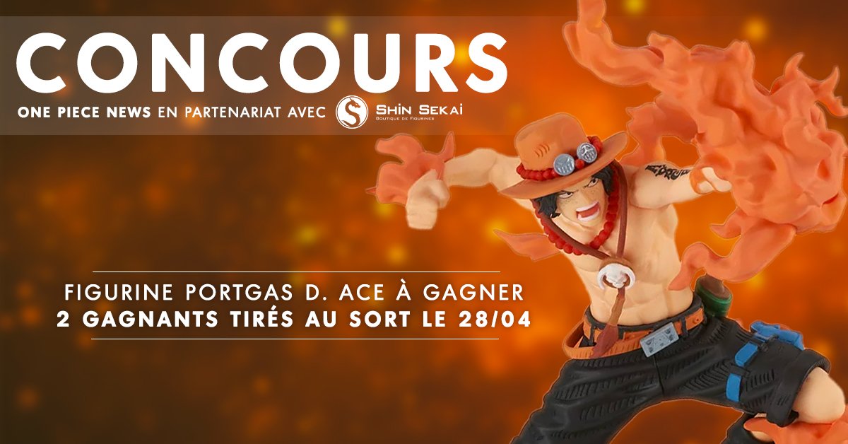 0nePieceNews_'s tweet photo. CONCOURS ONE PIECE 👑 

Tentez de remporter cette incroyable figurine de Portgas D. Ace ! (2 GAGNANTS)  

• Follow @0nePieceNews_ &amp; @shinsekaifr 
• RT ce tweet  
• Tag un ami

TAS 28 avril https://t.co/w64mW8qEfk