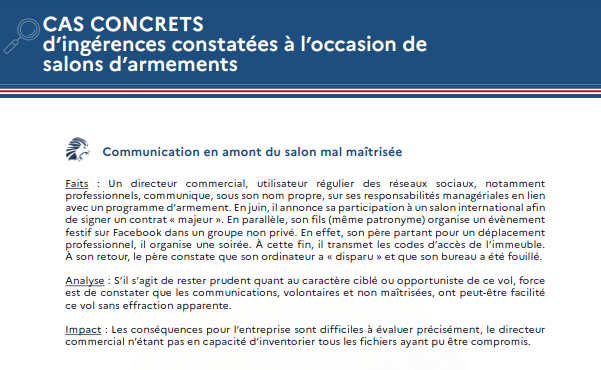 manhack's tweet photo. Cas rapporté @La_DRSD :
Un marchand d'armes annonce sa participation à un salon international.
Son fiston en profite pour organiser une soirée, il l'annonce sur FB, et partage le digicode pour entrer.
Le bureau du père est fouillé, et son ordinateur volé.
https://t.co/YJCwoSr6z2 https://t.co/b87xVNTNJP