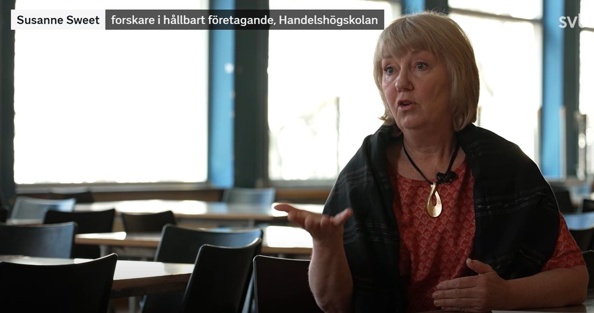 Center for Sustainability Research @ SSE SIR (@csr_sse) on Twitter photo One of Sweden's biggest fashion shows is taking place in Stockholm at the moment - but what are the sustainability challenges for the fashion industry? Our researcher <a href="/SusanneSweetSSE/">susanne sweet</a> shared her knowledge in the newscast this evening. (Clip in Swedish)
svtplay.se/video/jawDynd/… One of Sweden's biggest fashion shows is taking place in Stockholm at the moment - but what are the sustainability challenges for the fashion industry? Our researcher <a href="/SusanneSweetSSE/">susanne sweet</a> shared her knowledge in the newscast this evening. (Clip in Swedish)
svtplay.se/video/jawDynd/…