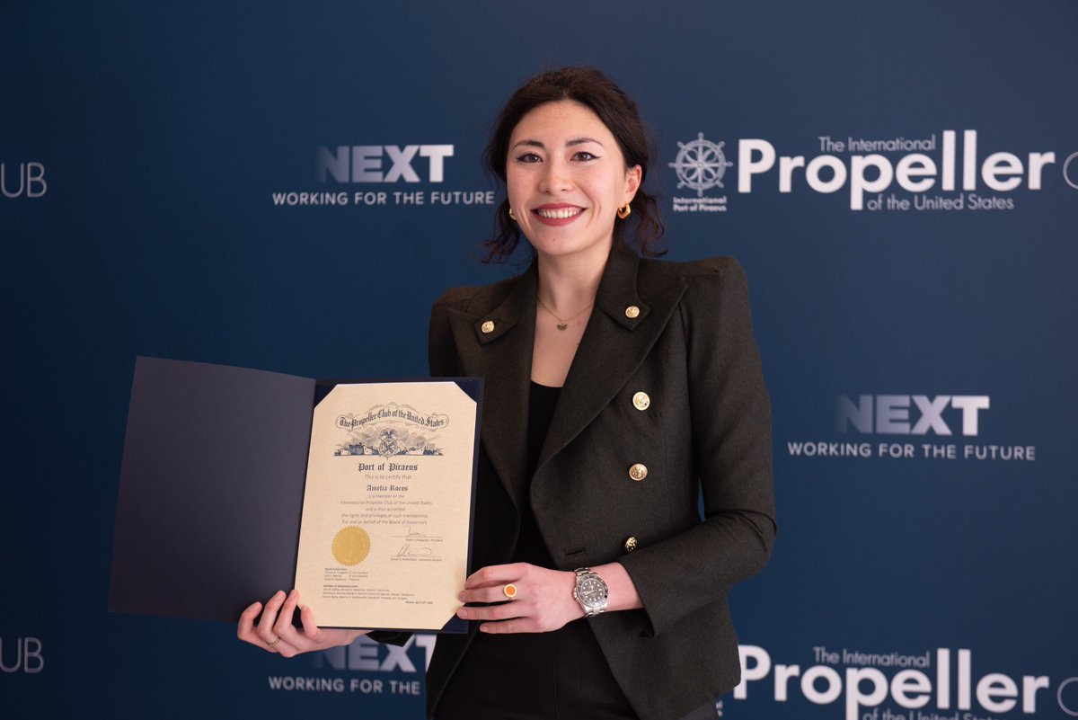 AmeliaRocos's tweet image. New member of the International Propeller Club Port of Piraeus! ⚓️ #PropellerClub