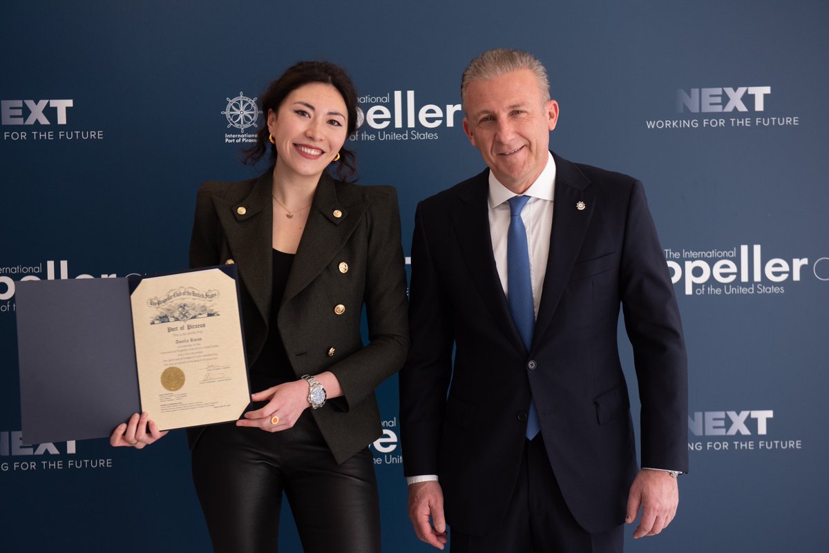 AmeliaRocos's tweet image. New member of the International Propeller Club Port of Piraeus! ⚓️ #PropellerClub