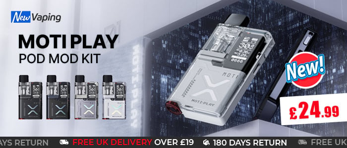 EcigClick's tweet photo. Save yourself ยฃ2 on the Moti Play Pod Mod Kit at NewVaping!
The kit has replaceable pods, 900mAh rechargable battery and 5-30W adjustable output!
https://t.co/Gj3lC1iJUI
#Moti #MotiPlay #NewVaping #Vape #Ecigclick https://t.co/N5sErWmNvP
