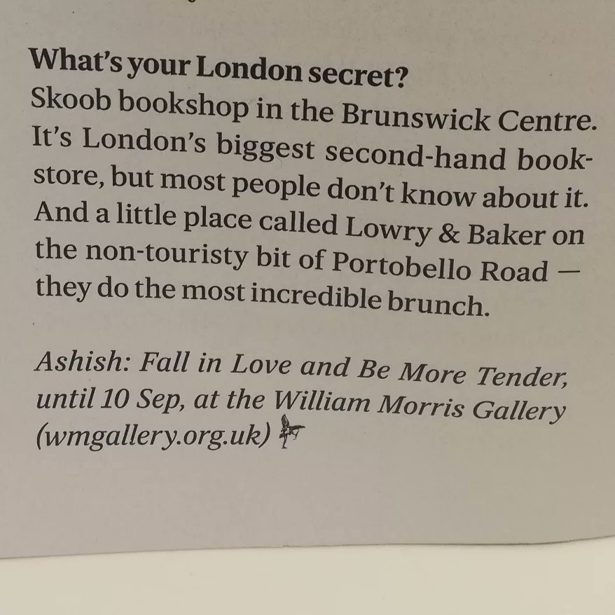 We're mentioned in today's Evening Standard magazine! We promise it won't go to our heads (Skoob autographs available, ask at the desk). Thank you for the mention Ashish Gupta!
