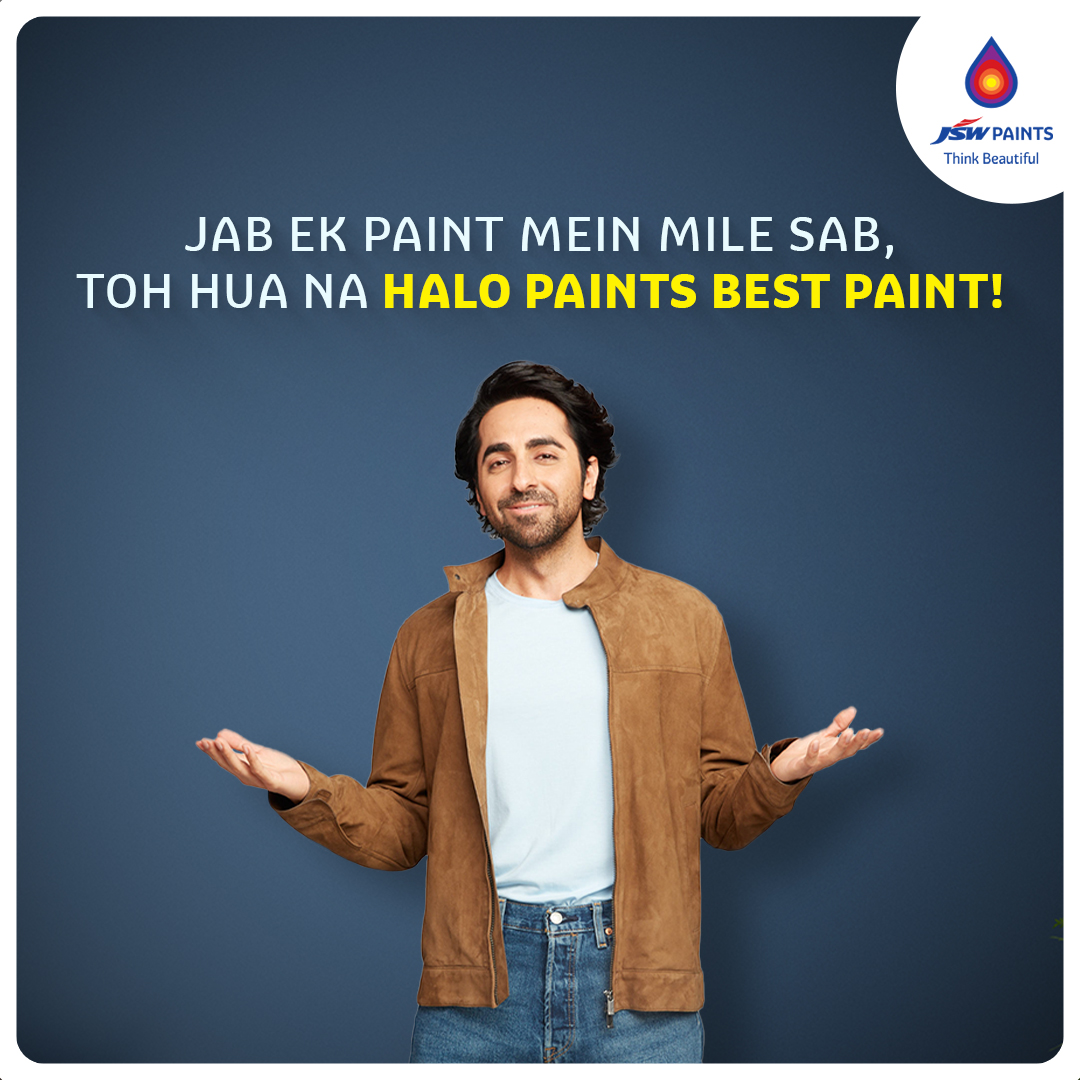 JSWPaints's tweet photo. Ab toh Ayushmann ko bhi pata hai! 😏
Halo Paints, best paints for your interiors.
#HaloPaints #InteriorPaints #BestPaint #Best #Interiors #BeautifulInterior #ThinkBeautiful #JSWPaints https://t.co/TwQWkjdDrQ
