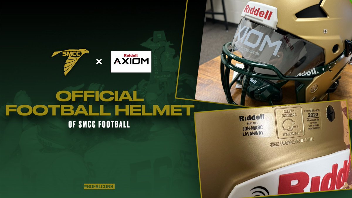 Thank you to all our generous supporters to help outfit our football team in the new Riddell Axiom Helmets. The technology provided in these helmets insure the safest way possible for our kids to play. @RiddellSports #GoFalcons