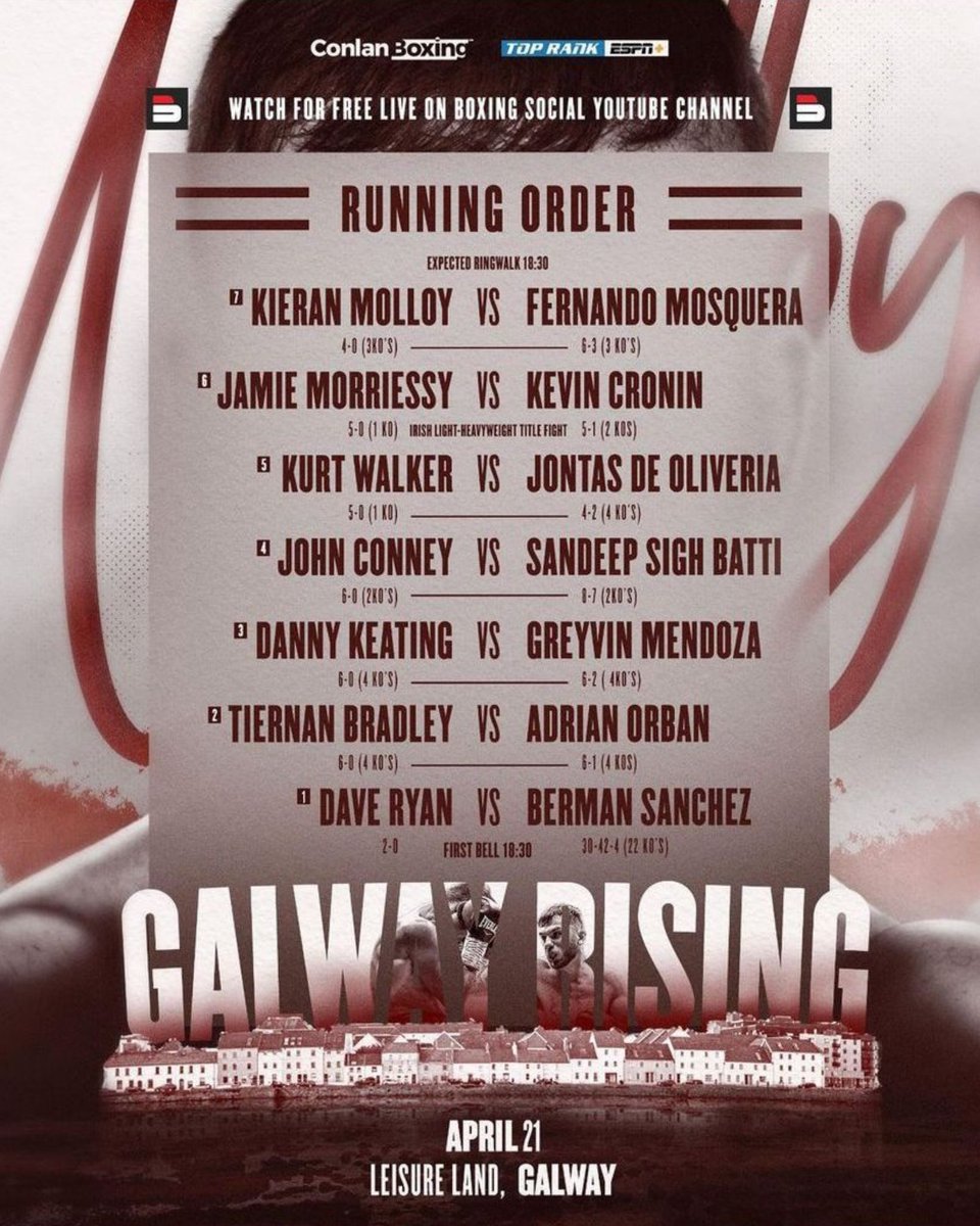BoxingTicketsNI's tweet photo. All set up and ready for tonights boxing from Galway 

#GalwayRising goes live at 6:30pm on Boxing Social YouTube 

Tune in for what will be an excellent night of fights

Watch the full card here ⬇️
https://t.co/bZSfjhMjAc https://t.co/zhIgD36fD3