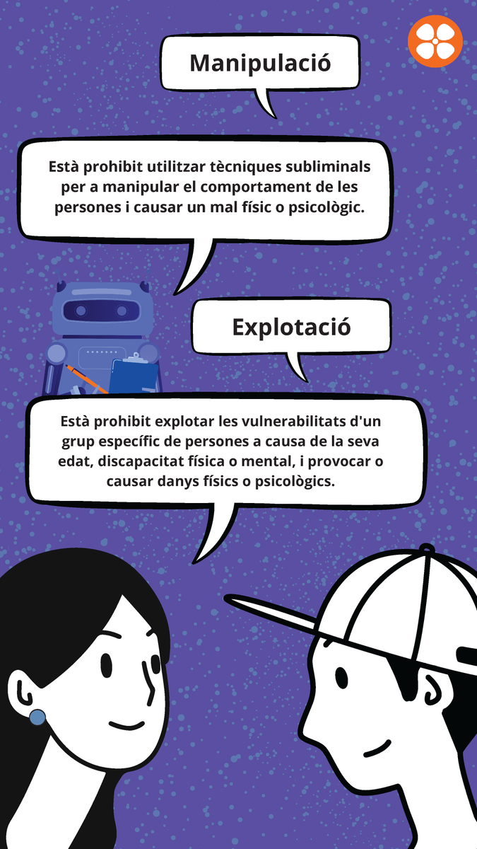 albert_sabater's tweet photo. Ara fa uns mesos la @alicia_demanuel i jo vam confeccionar una infografia sobre llista de sistemes d'IA considerats inacceptables segons la proposta de regulació de la @EU_Commission
Sabeu els conceptes clau?
#manipulacio
#explotacio
#puntuaciosocial
#vigilanciabiometrica
1/2 https://t.co/CrVhiN7N3q