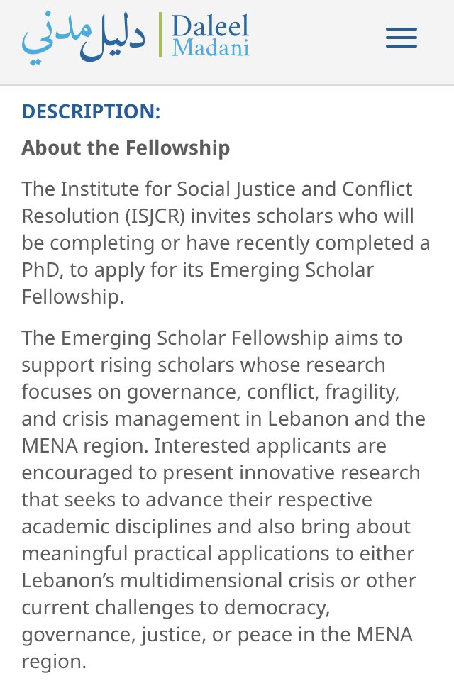 cheng_christine's tweet photo. What a great opportunity for early career researchers who work on Lebanon!
@irisharab7 @LeendersReinoud @LinaKhatibUK https://t.co/8op3zbAGvL