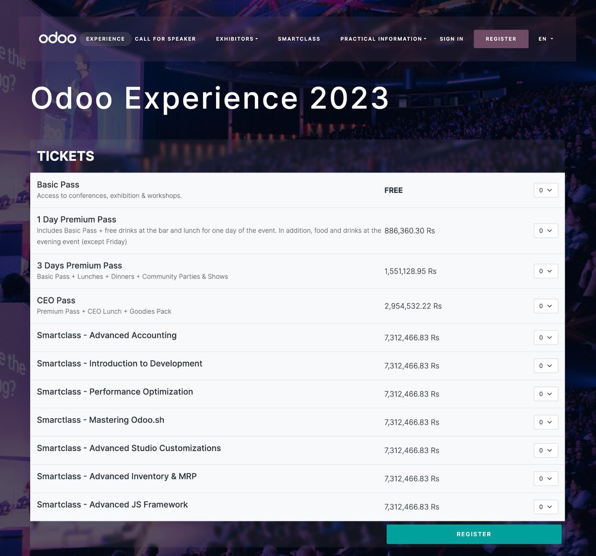 amitdodiya's tweet photo. @Odoo Can someone from your team work and correct the INR pricing for #odooexperience2023 event tickets ? @fpodoo @OdooIndia https://t.co/LgQCoxl5q5