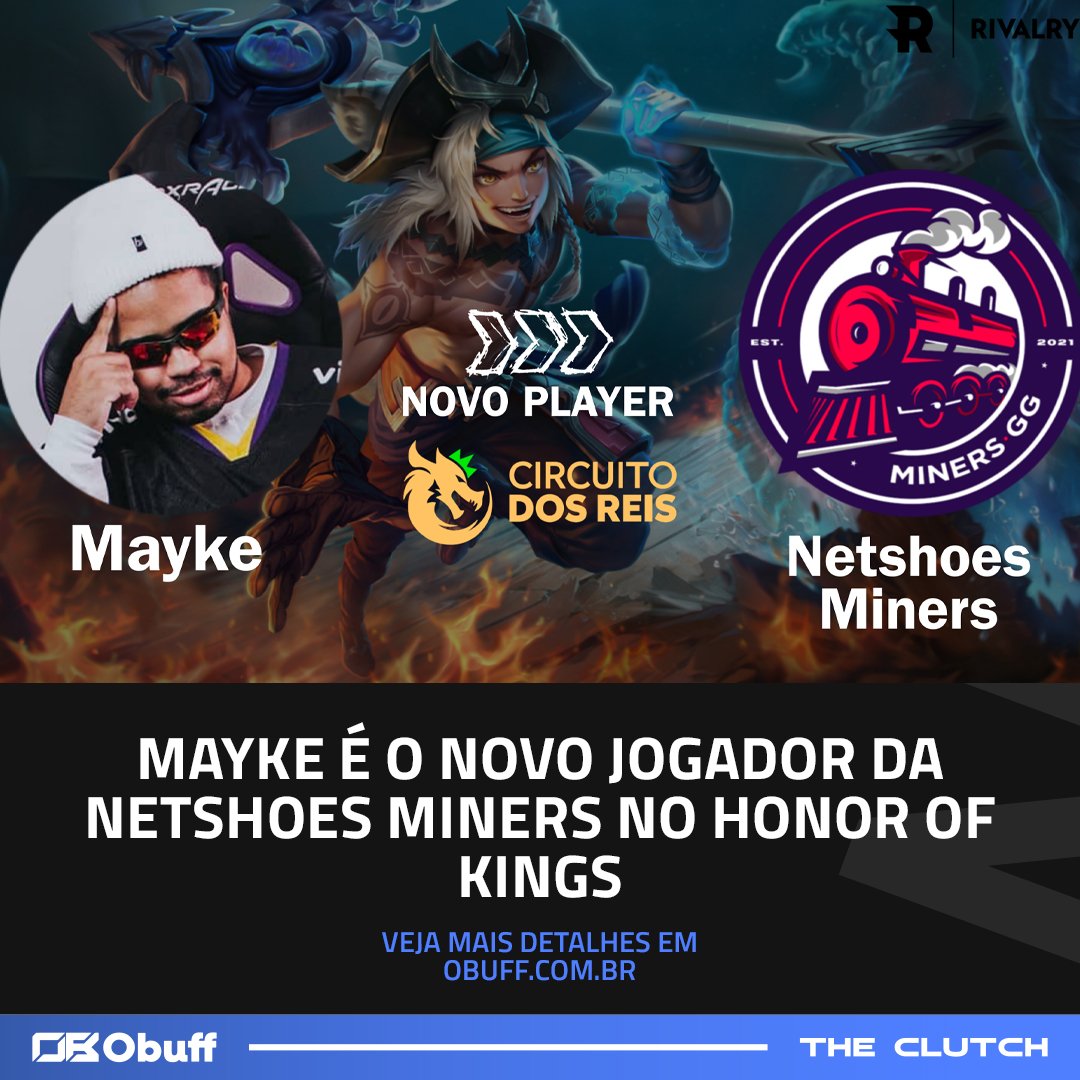 OBufff's tweet photo. Maykão de Casa Nova 💪🏆

Mayke, ex-Vivo Keyd e Imperial, encontrou sua nova casa em um novo jogo. O jogador agora faz parte da Netshoes Miners, grande organização de esports do Brasil.

#HonorOfKingsBrasil #HonorOfKingsEsports https://t.co/K6xaP1iMYX