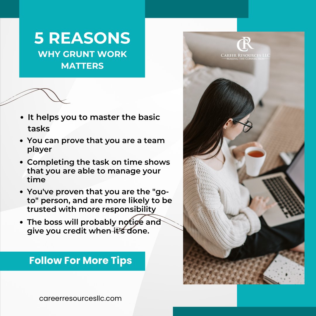 AmyLLeighton's tweet photo. 5 Reasons Why Grunt Work Matters https://t.co/wRC5wo6OQH