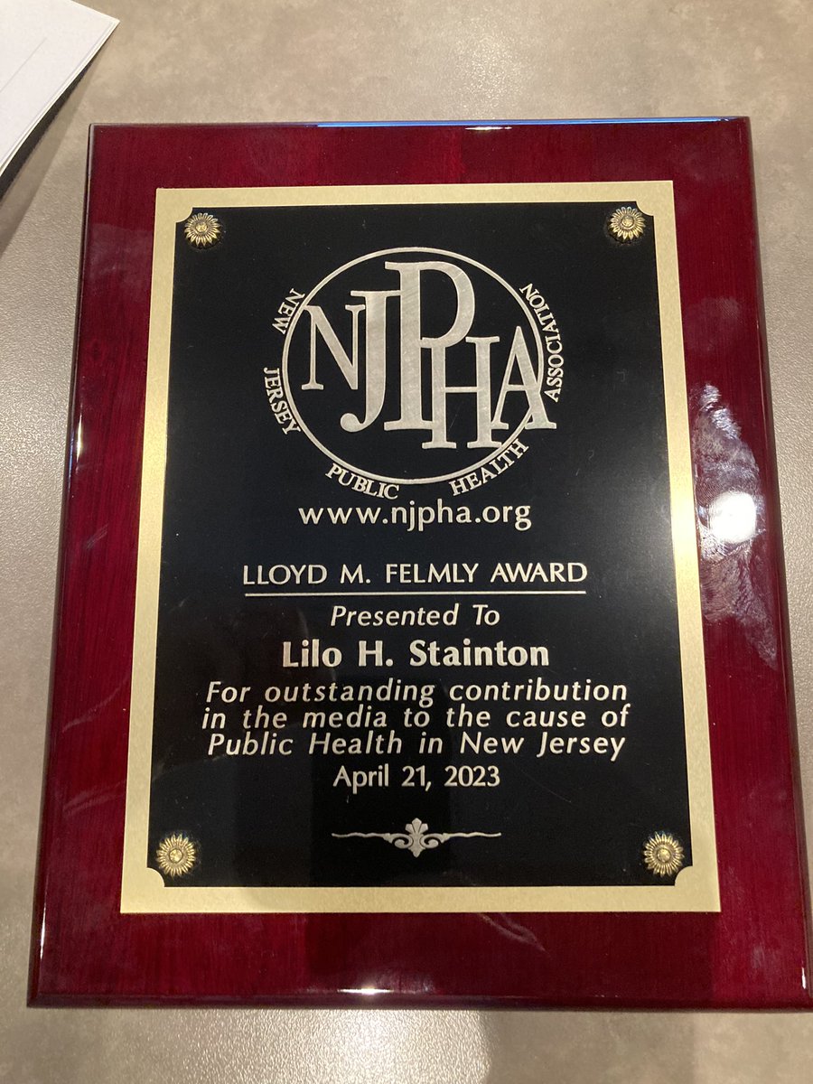 Very proud to be honored by <a href="/NJPHA1/">NJPHA (NJ Public Health Association)</a> for reporting on #publichealth and #COVID19 - especially b/c <a href="/JoannaGagisNJ/">Joanna Gagis</a> and <a href="/BriVannozziNJ/">Briana Vannozzi</a> are here and also getting awards. #team  <a href="/NJSpotlightNews/">NJ Spotlight News</a> <a href="/MyNJPBS/">NJ PBS</a>