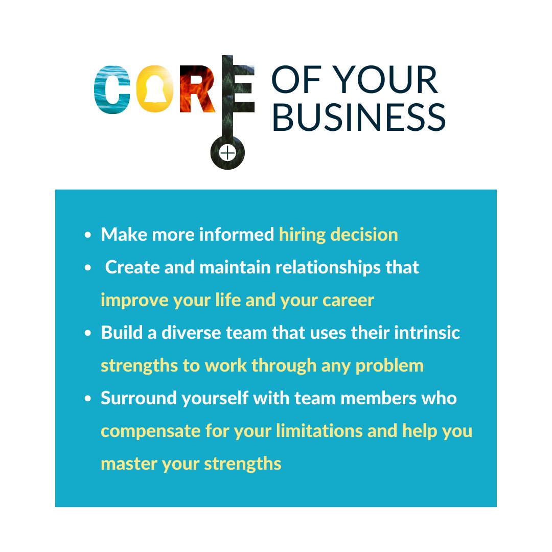 C.O.R.E. business strategies will teach you to make more informed hiring decisions and build a team that complements your skills. 

Book Dr. Slade to speak at your next event by clicking this link: denimslade.com/speaking/

#StrongRelationships #COREBusinessStrategies