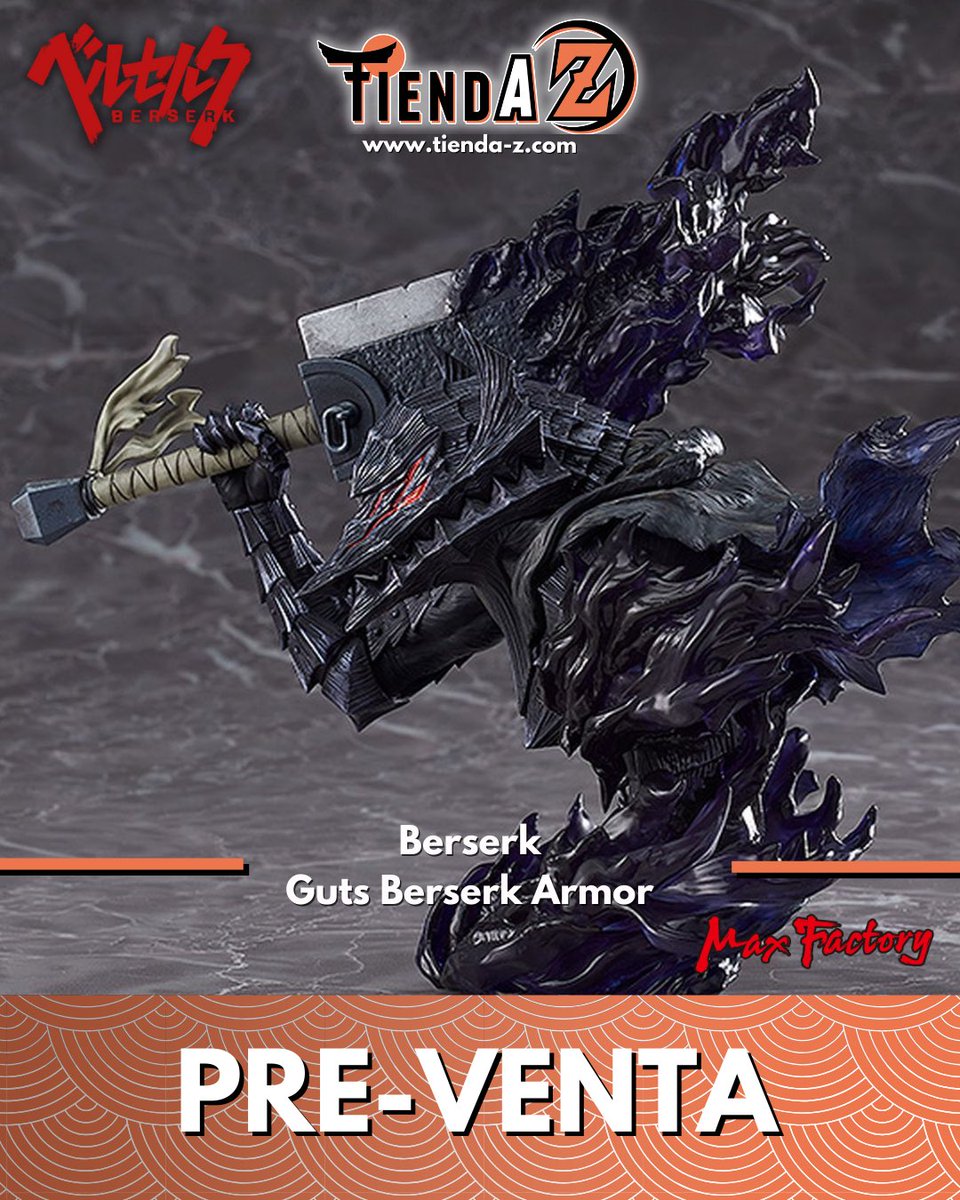 TiendaZ_'s tweet photo. ¡Hey Z-People! ¿Os gusta #Berserk tanto como a nosotros? Entonces no podéis perderos esta espectacular figura de Guts con su armadura Berserker de la compañía Max Factory.¡Imprescindible para cualquier colección TOP!
Ya en reserva en nuestra tienda online.
https://t.co/dEOMZ5Oj2n https://t.co/JfLkzCLqsG