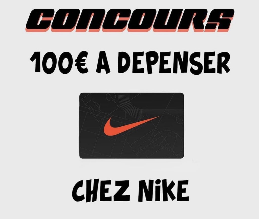 FitThemAll (@fitthemall) on Twitter photo 🎁 CONCOURS 🎁
Gagne ta carte cadeau de 100€ à dépenser sur Nike 🛍️
Pour participer:
- Follow <a href="/FitThemAll/">FitThemAll</a>
- RT ce tweet 🔁
Résultat dans une semaine 🗓️ 🎁 CONCOURS 🎁
Gagne ta carte cadeau de 100€ à dépenser sur Nike 🛍️
Pour participer:
- Follow <a href="/FitThemAll/">FitThemAll</a>
- RT ce tweet 🔁
Résultat dans une semaine 🗓️