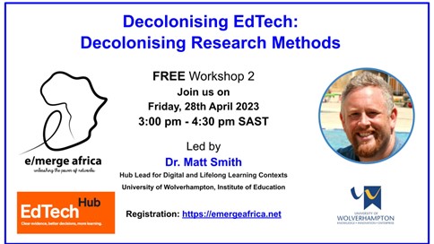 EVENT: We are looking forward to connect with <a href="/MattSmithWlv/">Dr Matt Smith</a> <a href="/TaskeenAdam/">Taskeen Adam</a> for an engaging discussion on decolonising research methods. Bring with you an image you can share on-screen in small groups. This should represent “research” to you. 
Sign up - bit.ly/3KpiEip