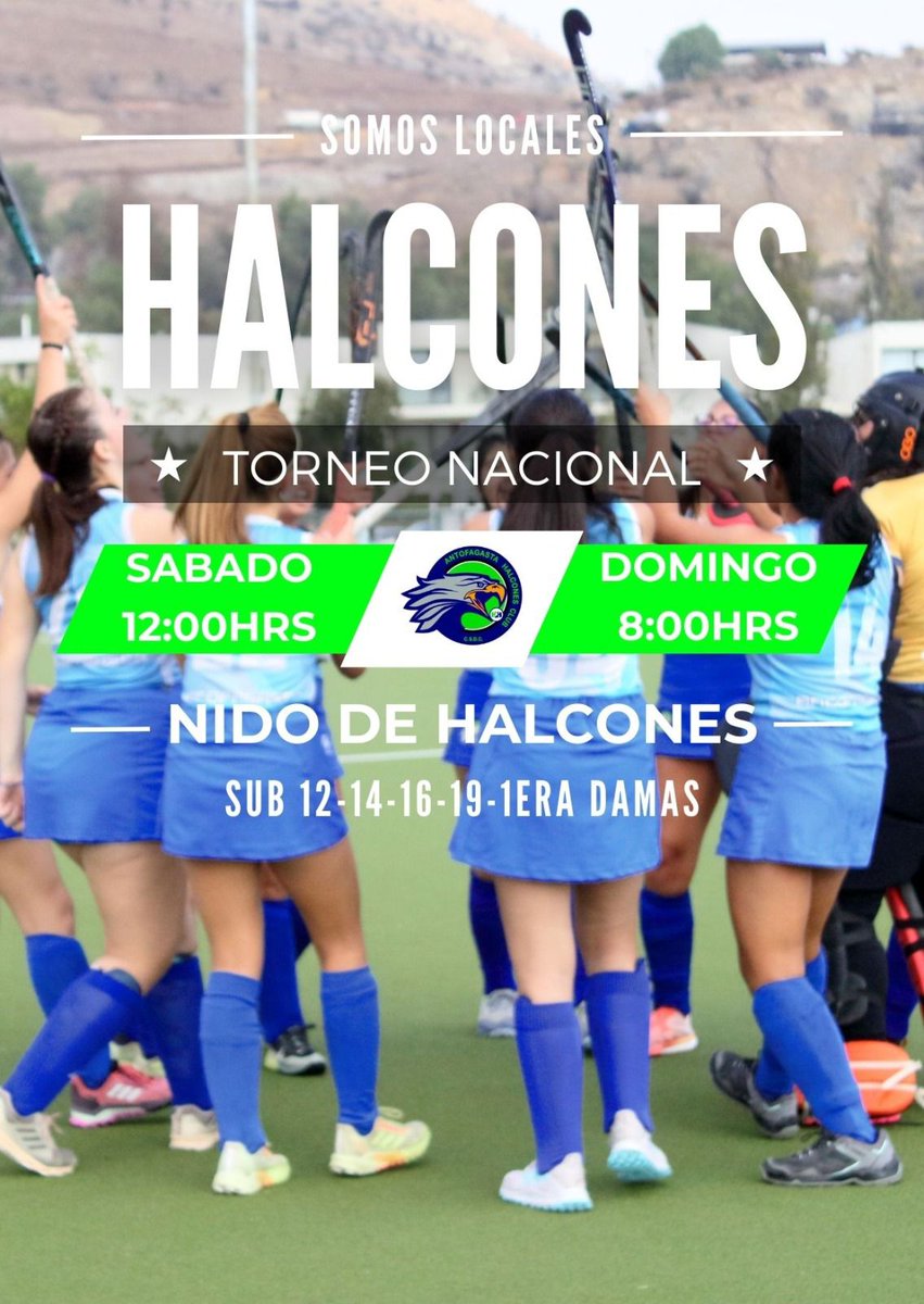 FranBarreraFran's tweet photo. @TVN Hola, por favor difundir somos Hockey Halcones Club Hockey sobre Cesped el único club en la liga de esta índole de damas y varones de nuestro gran norte y de nuestra Antofagasta los partidos son 22 y 23 abril 2023 en nuestro complejo Nido Halcones al lado cancha viejos craks https://t.co/Aiq2D8zutk