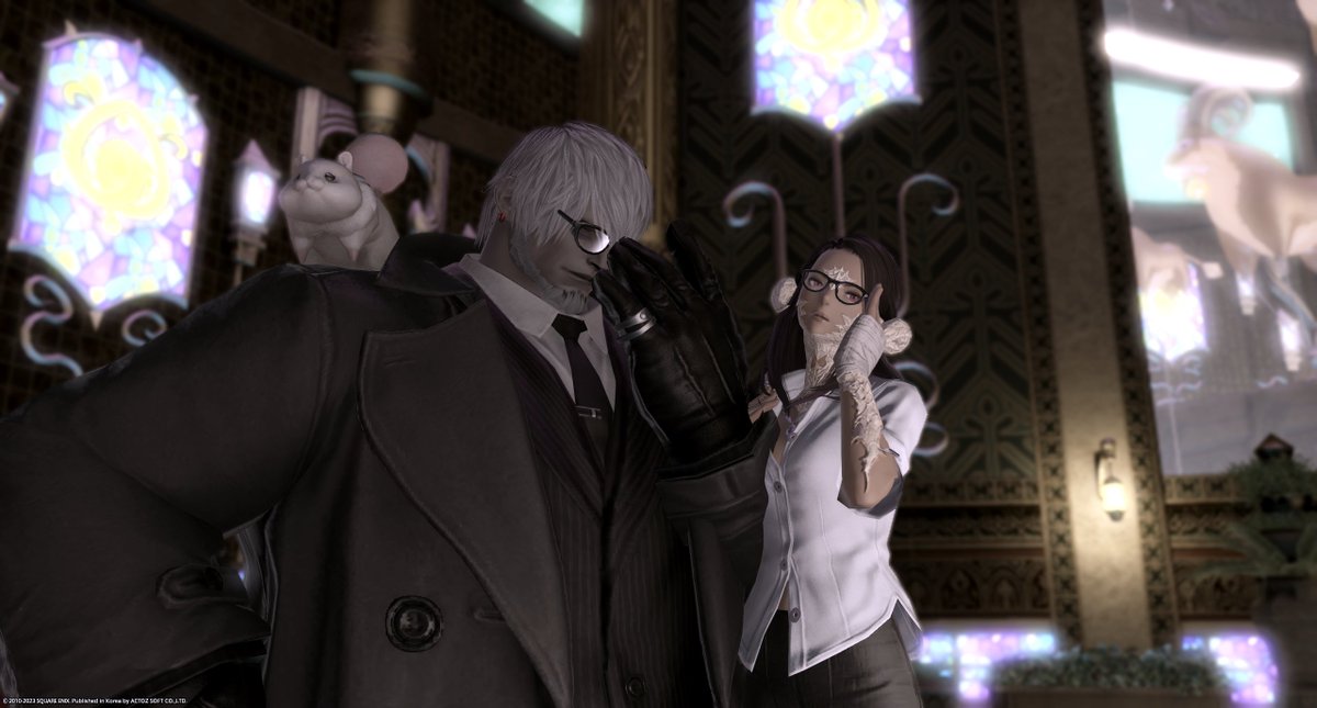 FF14_CHAINSAW's tweet photo. 와 ㄷㅂ 여우라 안경 남가딘 옆에 붙으니까 팔짱낀거같다 https://t.co/70xW0GsWg3