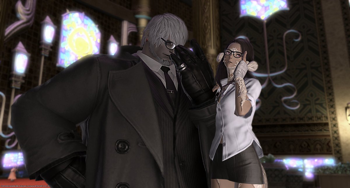 FF14_CHAINSAW's tweet photo. 와 ㄷㅂ 여우라 안경 남가딘 옆에 붙으니까 팔짱낀거같다 https://t.co/70xW0GsWg3