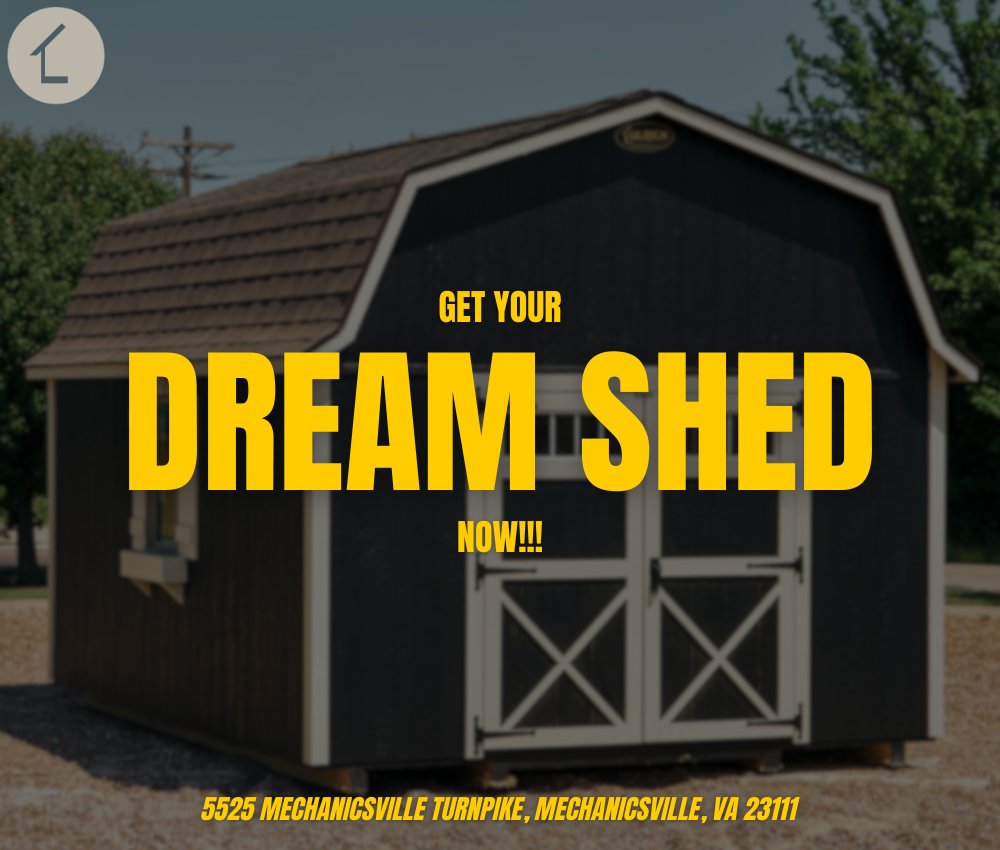 UlrichMechville's tweet photo. Come visit us at 5525 Mechanicsville Turnpike, Mechanicsville, VA 23111 and get a feel of the quality on all of our sheds.
You can also give us a call at (804) 408-4071 and schedule an appointment with our senior designer to get a free quote on your new dream shed!

#Ulrich #VA https://t.co/CYmDUHr4d4