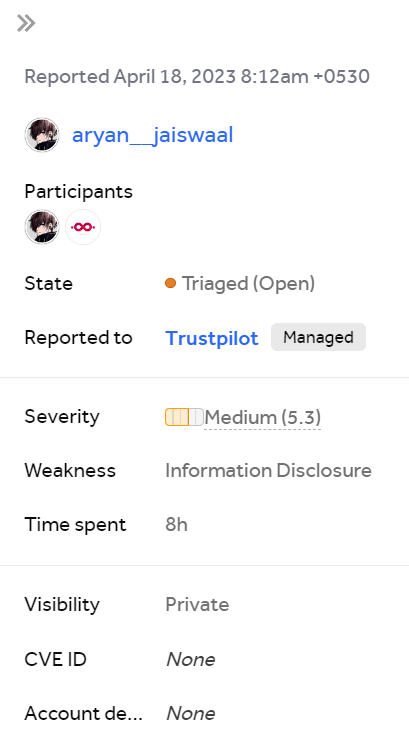 finally first Triaged Bug #trustpilot