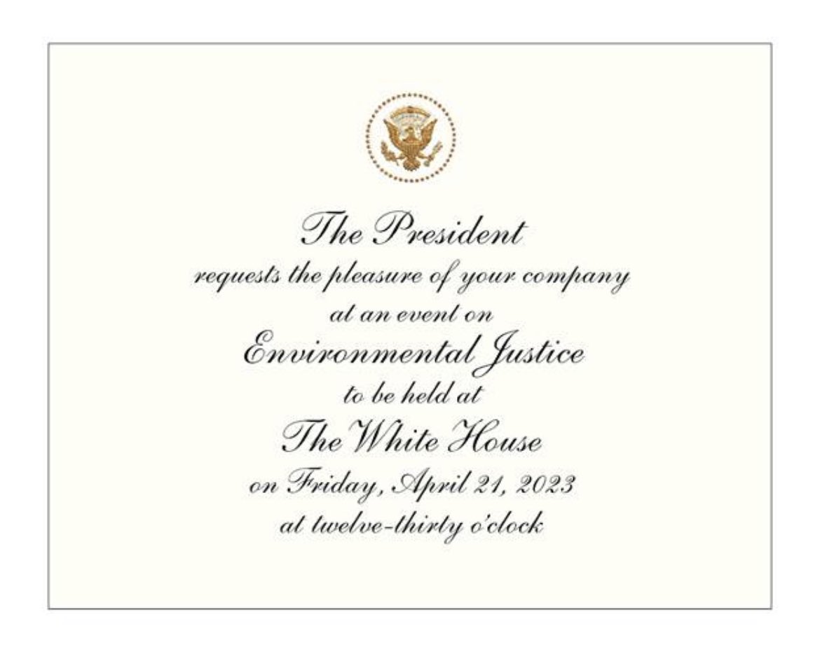I’m on the way to the @WhiteHouse for some major announcements on national environmental justice policy. It’s time we bring our communities to the forefront and tackle the biggest climate issues of our time!