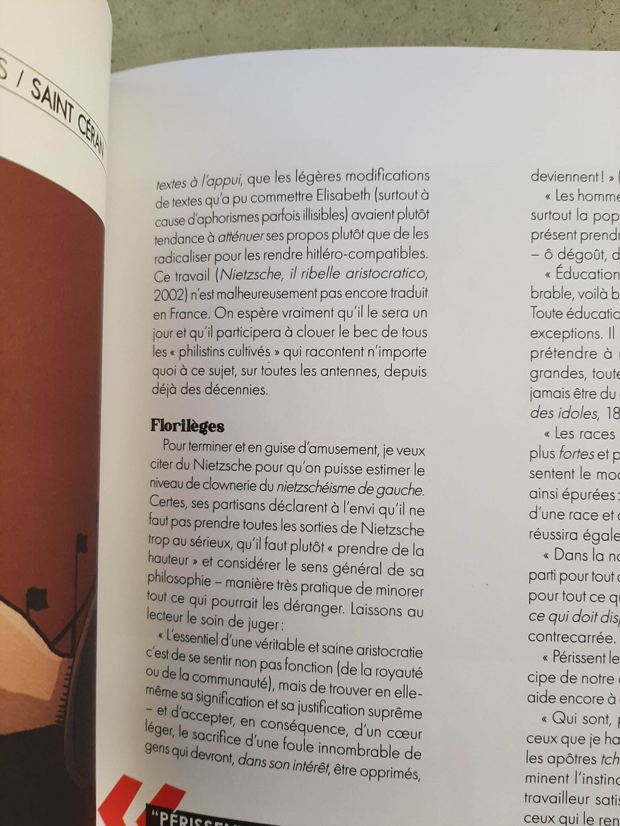 PazulENT's tweet photo. Cadeaux pour vous @PDuhring @AntoineGoya Ce guignol fétide de Rochedy a écrit dans le torchon "La Furia" où il cite le marxiste Losurdo sur le côté "réactionnaire" de Nietzsche en déplorant que ce dernier ne soit pas traduit en français alors que la traduction existe déjà... https://t.co/S3qw4ptLL5