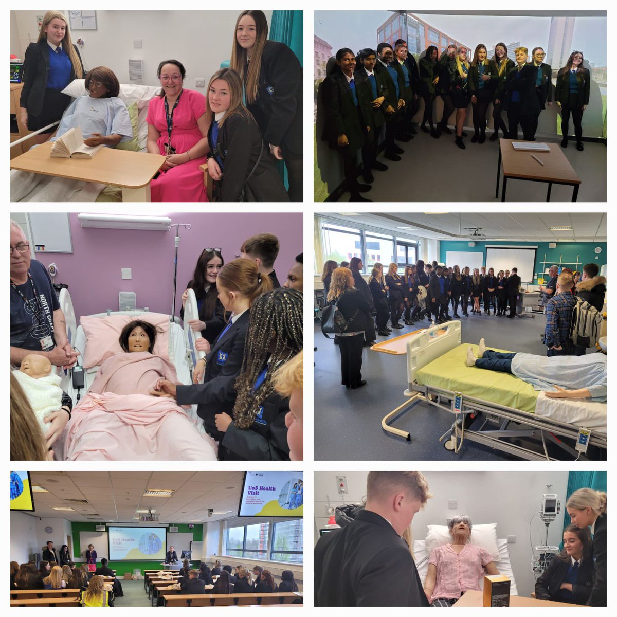 StAnnesRCVA's tweet photo. Amazing day at @SalfordUni , visiting the School of Health and Society for Y10 Health and Social Care. Great experience in the simulation suites and learning about different careers in this sector. Thanks GMHigher and Salford Uni for the opportunity, we loved it! #knowloveserve https://t.co/jGLnjhj7uM