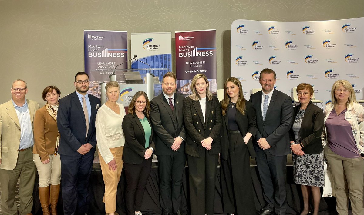 rebeccakschulz's tweet photo. Was pleased to join my colleagues, @NACMilliken and @MikeEllisUCP, this week to speak at the @EdmontonChamber about our work on the Edmonton Public Safety and Community Response Task Force. https://t.co/vbQuaPNaoY
