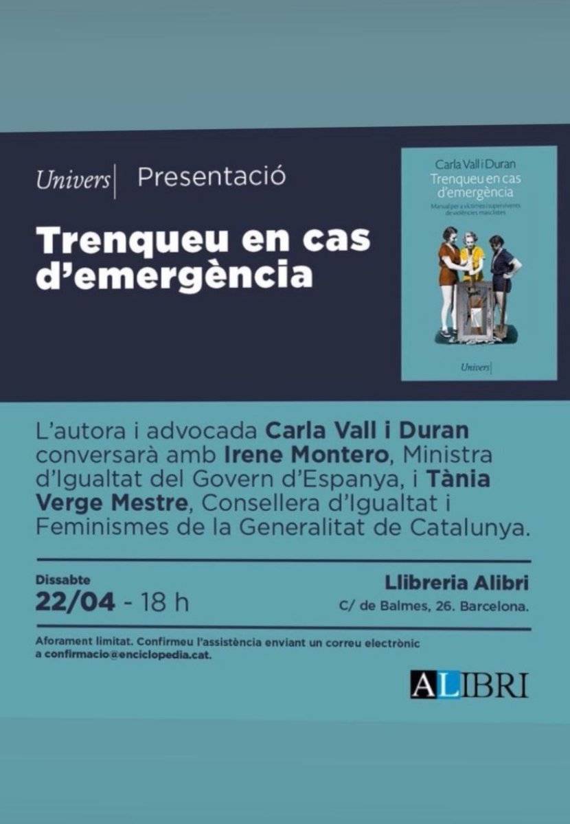 ConchiAbellan_'s tweet photo. Nos vemos mañana en #santceloni en la presentación de nuestro Candidato a la alcaldía Marc Giralt por Sant Celoni En Comú Podem.

Más tarde en la fiesta animalista en #Manresa con los y las compañeras de Manresa En Comú Podem y @SergioGaTorres para hablar de los derechos de los animales.

Y para acabar, presentación del libro "Trenqueu en cas d'emergencia" de @CarlaVall con la compañera @IreneMontero

Día intenso💜✊