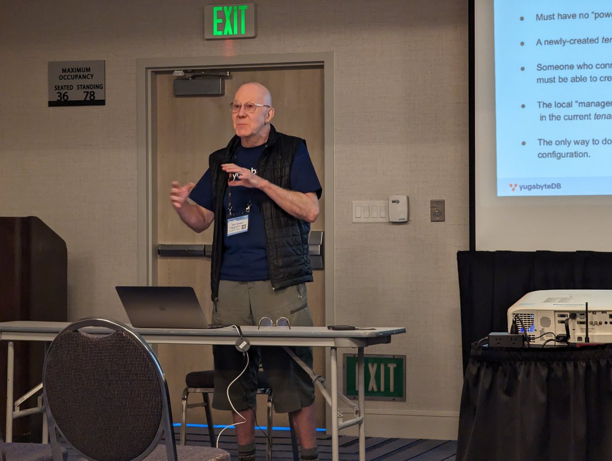 brost's tweet image. Found a familiar face at #postgresconf  - @BrynLite