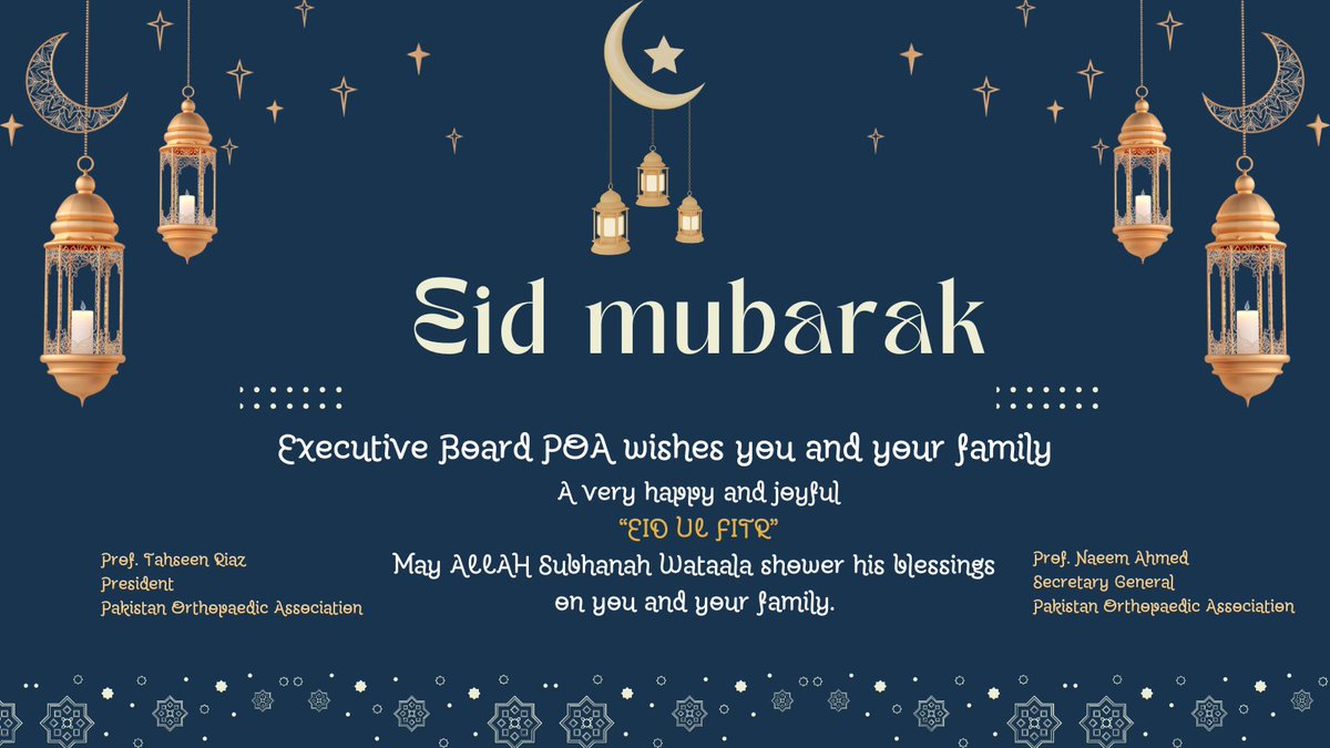 pakortho's tweet photo. Eid Mubarak 
#عيد_فطر_مبارك #orthotwitter @pakortho https://t.co/B9m0J9Laur