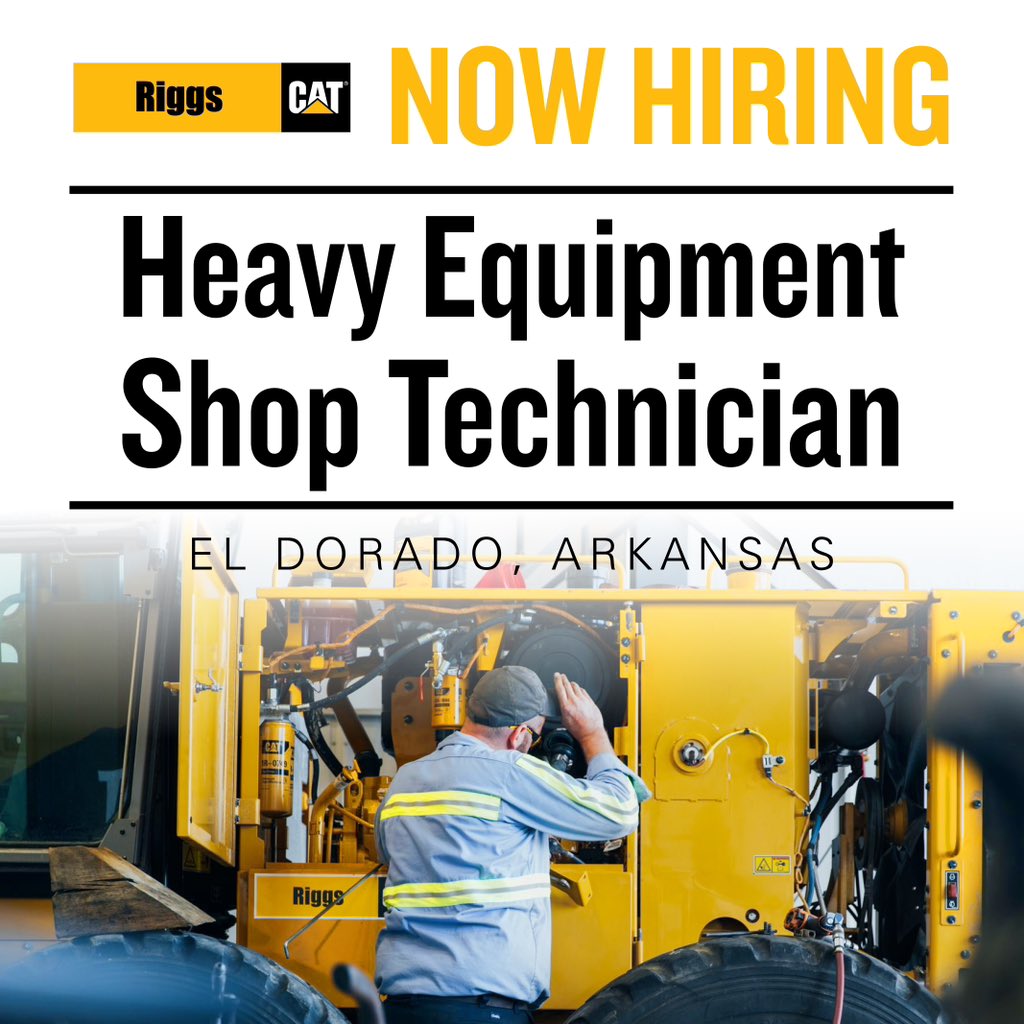 RiggsCAT's tweet photo. 𝗡𝗢𝗪 𝗛𝗜𝗥𝗜𝗡𝗚: Heavy Equipment Shop Technician in El Dorado
𝗔𝗣𝗣𝗟𝗬 𝗡𝗢𝗪: https://t.co/8uDZ5qtSXF

@CaterpillarInc  |  #Hiring #Career #HeavyEquipment #Mechanic #Arkansas 🇺🇸 https://t.co/VW9LB1VyXr
