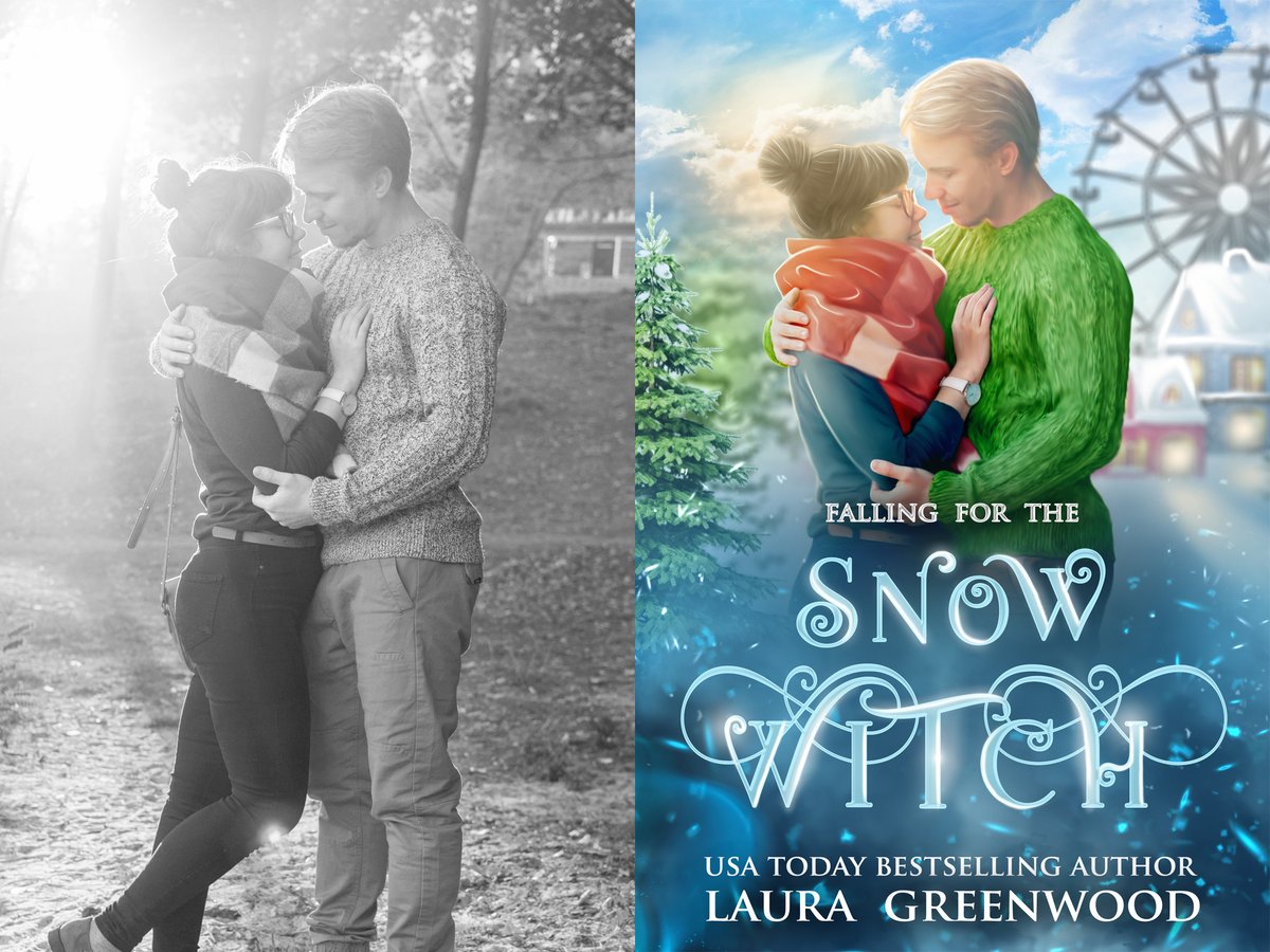 AmmoniaCovers's tweet photo. BEFORE/AFTER
Of the #bookcover I did for @lauramg_tdir's new #PNR book Falling For The Snow Witch.

If winter fairs and #ParanormalRomance are your thing, go check out the book: https://t.co/zZEdslK3oR https://t.co/qTQ6uGDyF1