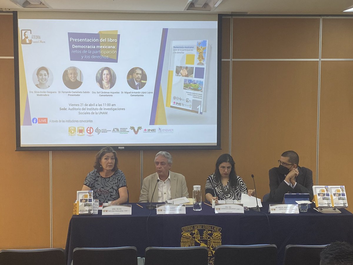 📍Empezamos con la transmisión de la presentación del libro “Democracia mexicana: retos de la participación y los derechos” 📲 

#FBLive 👉🏻 fb.watch/k2vo2LyYll/?mi…

<a href="/UNAM_FCPyS/">FCPyS-UNAM</a> <a href="/CEP_UNAM/">Centro de Estudios Políticos</a> <a href="/IISUNAM/">IISUNAM</a> <a href="/INEMexico/">@INEMexico</a> <a href="/CipolUAM/">Coordinación en Ciencia Política de la UAM-I</a>