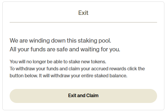 VaultCraft_io's tweet photo. 🚨 We are winding down all non-POP staking products on https://t.co/fzKc3Pplxz as we prepare to launch #SweetVaults with #VaultCraft next week!

If you see the message below, don't be alarmed. Please click "Exit and Claim" to withdraw your positions. https://t.co/sP3e8a45gR