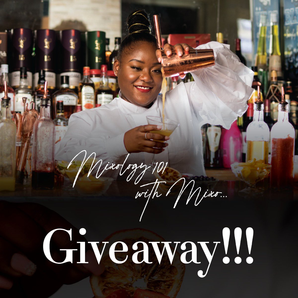 The_Mixologist_'s tweet photo. It’s Friyay &amp; I’m feeling generous. I'm giving away a Ticket to 1 person to my Mixology class. This should go to someone who would love to learn 1/2 things on how to make yummy cocktails whilst enjoying canapés &amp; a vibe🍹

To win, RT  &amp; Comment with ur favorite Whiskey/Gin mix! https://t.co/r648LGJVWp